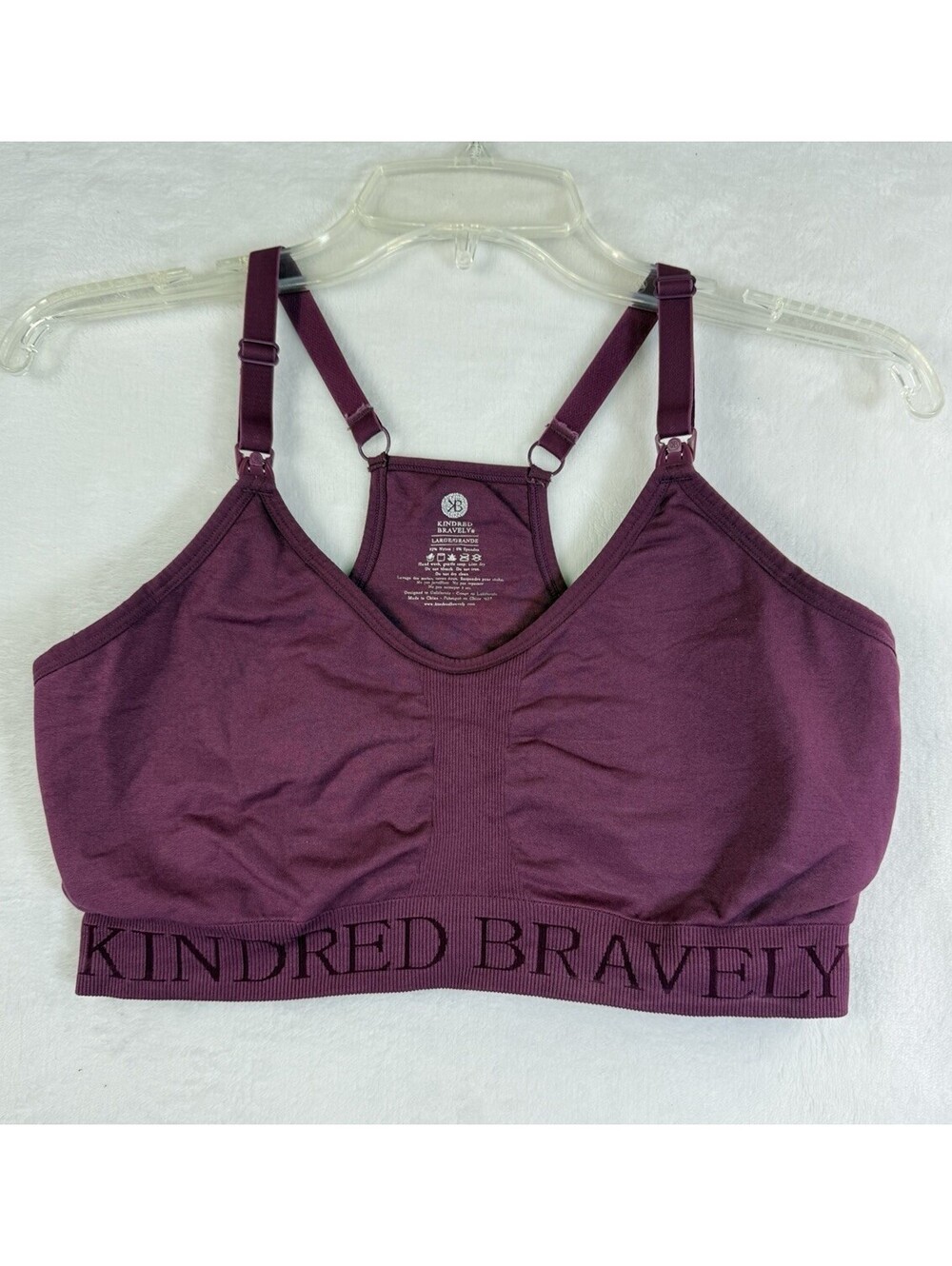 Kindred Bravely Sublime Pumping Nursing Bra Large Burgundy Purple Womens